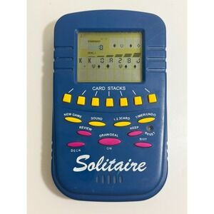 Electronic Solitaire Handheld Game Blue Tested Works